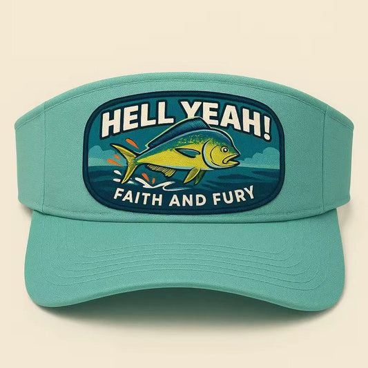 "PRE ORDER "    HELL YEAH! Offshore Seafoam Performance Visor – “Faith and Fury” Edition