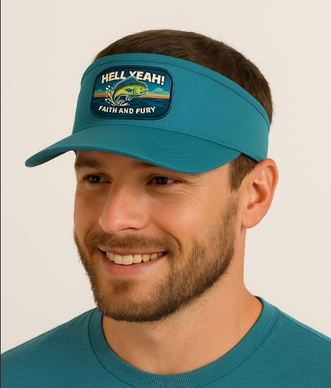 "PRE ORDER "    HELL YEAH! Offshore Seafoam Performance Visor – “Faith and Fury” Edition